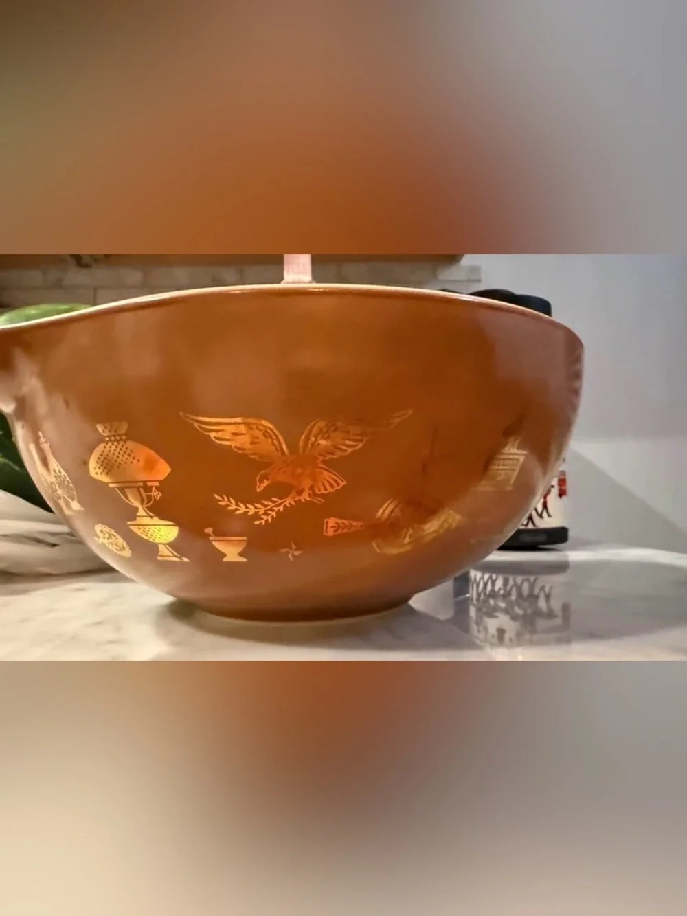 Vintage Pyrex Early American #444 Cinderella brown gold mixing bowls - set of 2
